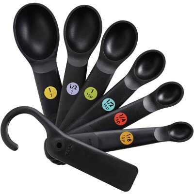 OXO Good Grips International Black Plastic Measuring Spoons (7-Piece)