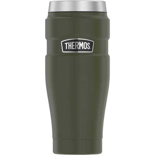 Thermos Stainless King 16 Oz. Army Green Stainless Steel Travel Tumbler