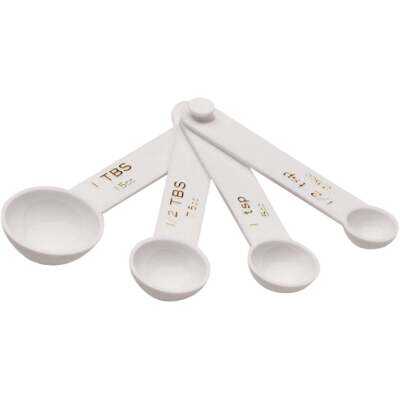 Norpro White Plastic Measuring Spoons (4-Piece)